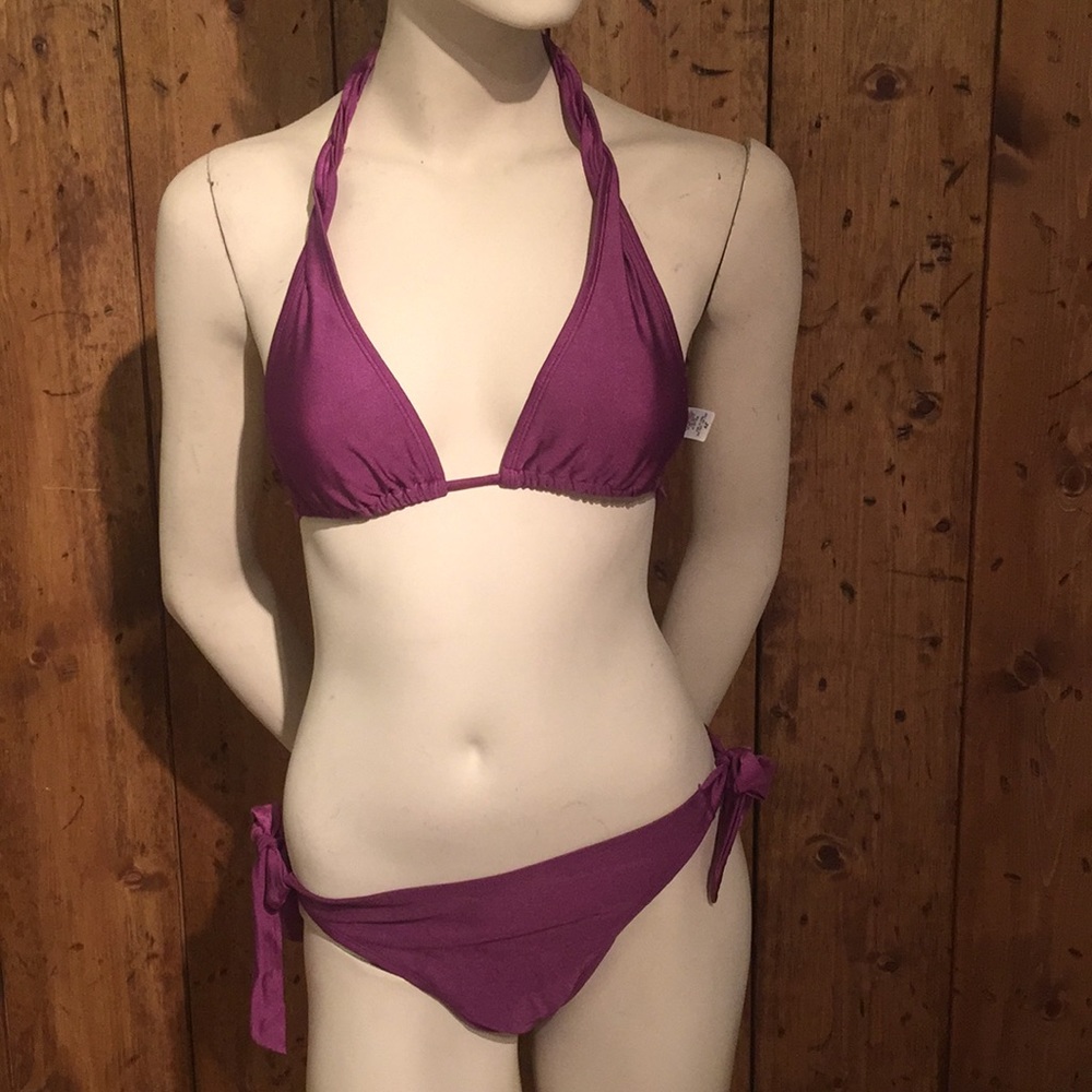 Old Navy-Twist Neck Tie Plum Bikini